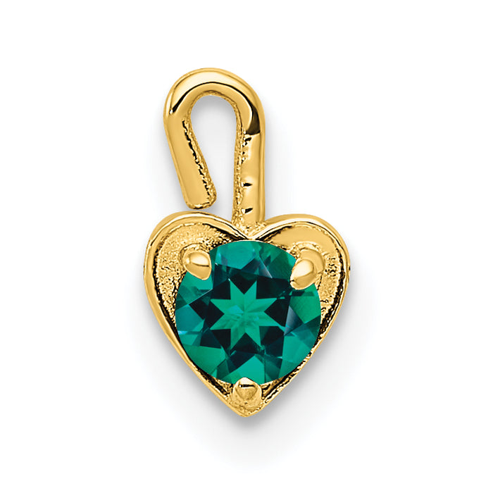 14ky May Synthetic Birthstone Heart Charm-M347