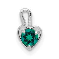 14k White Gold May Synthetic Birthstone Heart Charm-M347W