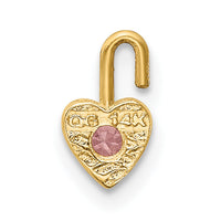 14ky October Synthetic Birthstone Heart Charm-M348