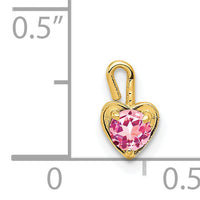 14ky October Synthetic Birthstone Heart Charm-M348