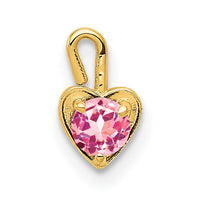 14ky October Synthetic Birthstone Heart Charm-M348