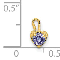 14ky June Synthetic Birthstone Heart Charm-M349
