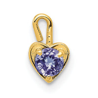 14ky June Synthetic Birthstone Heart Charm-M349