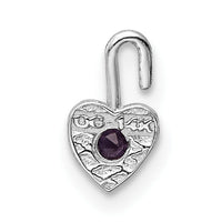14k White Gold June Synthetic Birthstone Heart Charm-M349W