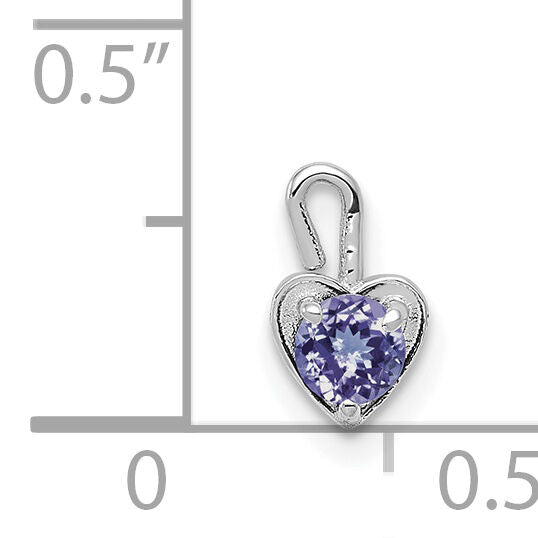 14k White Gold June Synthetic Birthstone Heart Charm-M349W