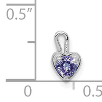 14k White Gold June Synthetic Birthstone Heart Charm-M349W