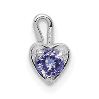 14k White Gold June Synthetic Birthstone Heart Charm-M349W