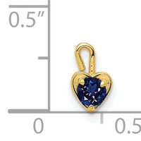 14ky September Synthetic Birthstone Heart Charm-M350