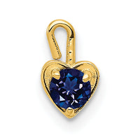 14ky September Synthetic Birthstone Heart Charm-M350
