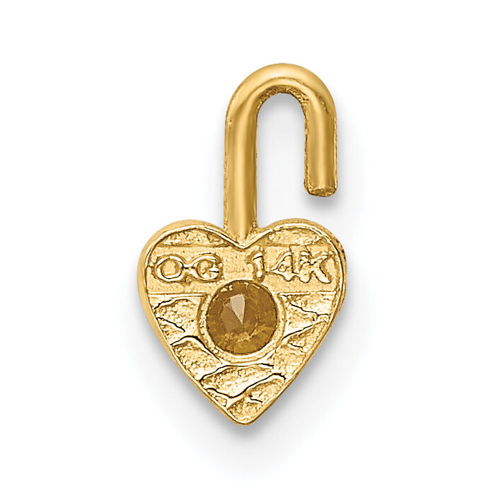 14ky November Synthetic Birthstone Heart Charm-M351