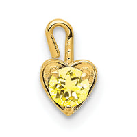 14ky November Synthetic Birthstone Heart Charm-M351