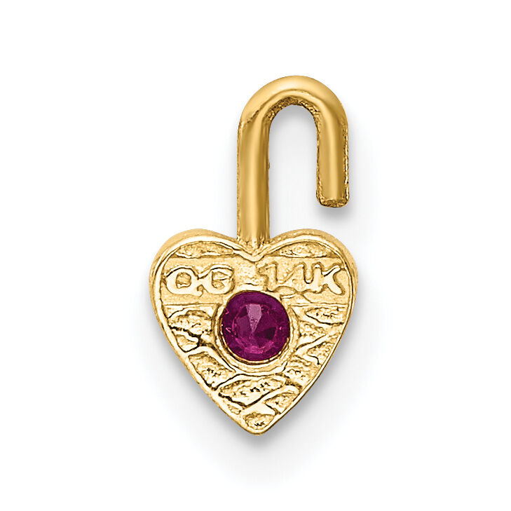 14ky July Synthetic Birthstone Heart Charm-M352