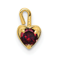 14ky July Synthetic Birthstone Heart Charm-M352