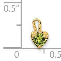 14ky August Synthetic Birthstone Heart Charm-M353