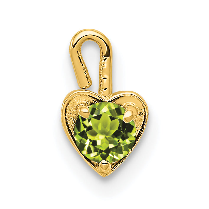 14ky August Synthetic Birthstone Heart Charm-M353