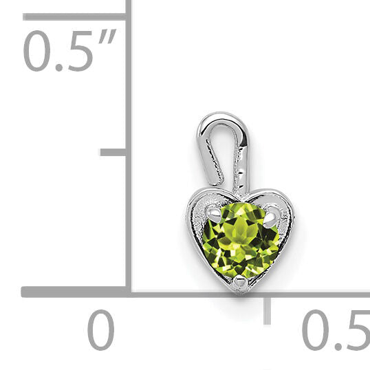 14k White Gold August Synthetic Birthstone Heart Charm-M353W