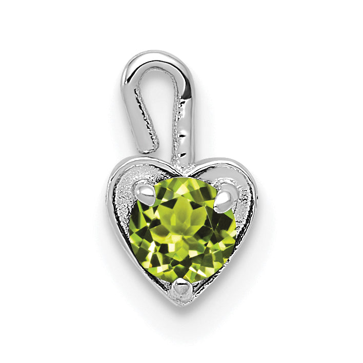 14k White Gold August Synthetic Birthstone Heart Charm-M353W