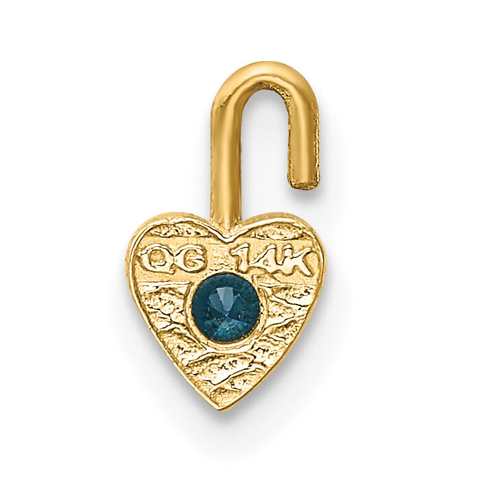 14ky December Synthetic Birthstone Heart Charm-M354