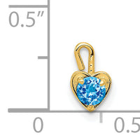 14ky December Synthetic Birthstone Heart Charm-M354