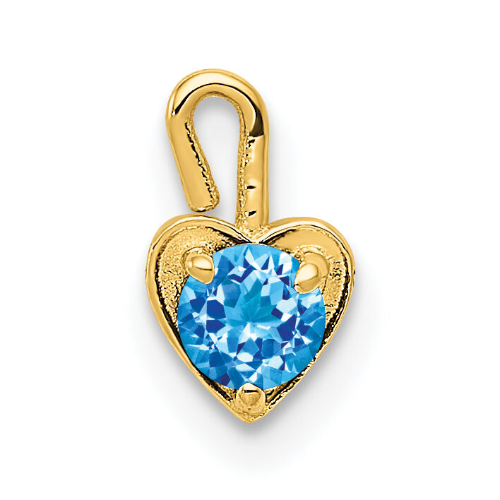14ky December Synthetic Birthstone Heart Charm-M354