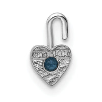 14k White Gold December Synthetic Birthstone Heart Charm-M354W