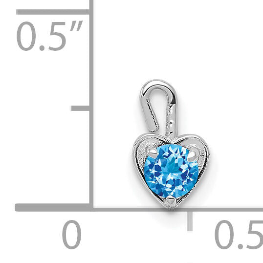 14k White Gold December Synthetic Birthstone Heart Charm-M354W