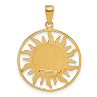 14k Diamond-cut Sun with Moon and Stars Charm-M475