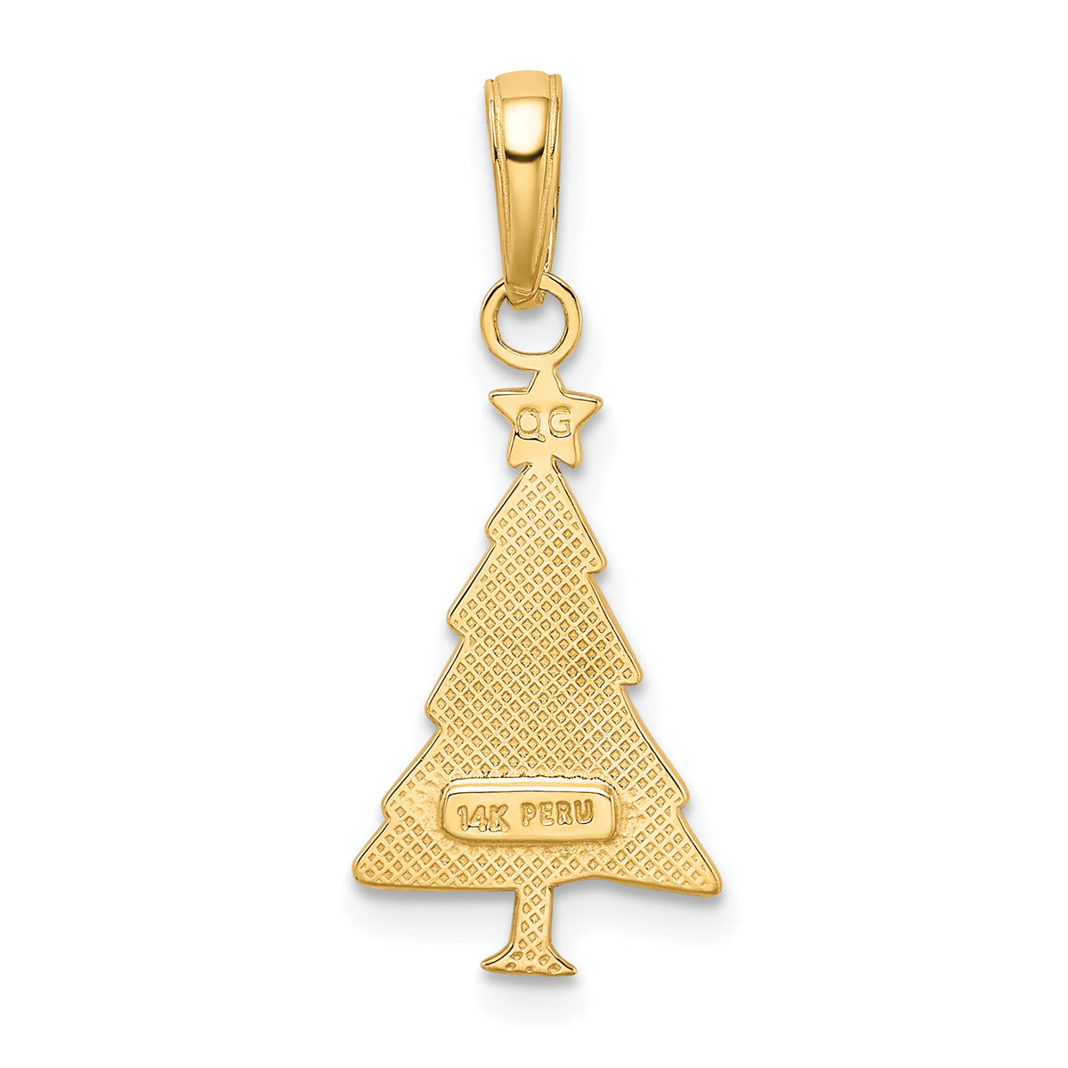 14k Polished Christmas Tree Pendant-M482