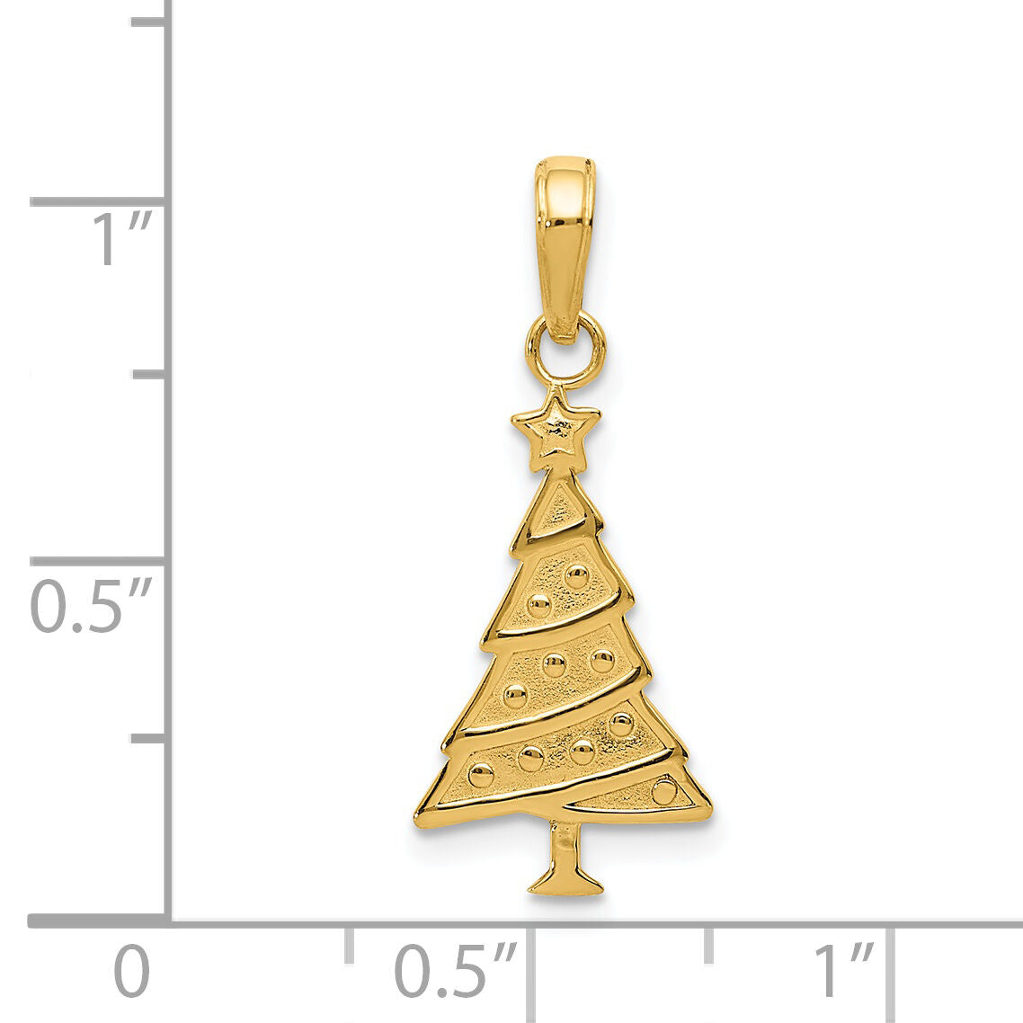14k Polished Christmas Tree Pendant-M482
