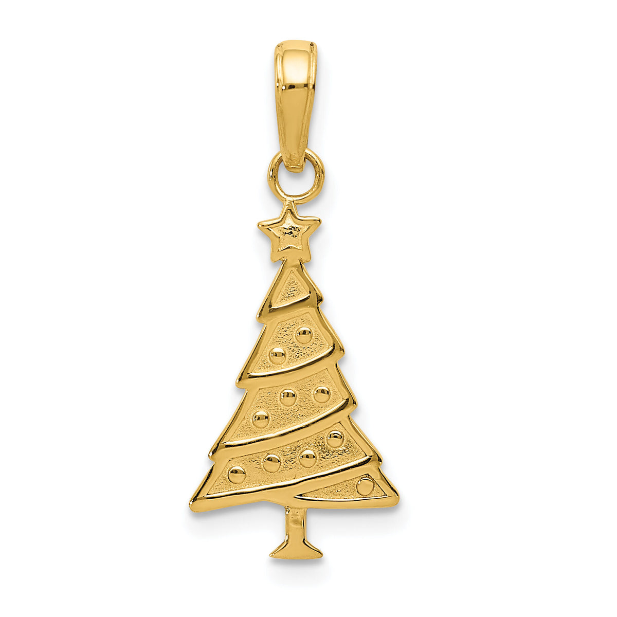 14k Polished Christmas Tree Pendant-M482