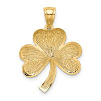 14k Brushed Diamond-cut Shamrock Pendant-M503