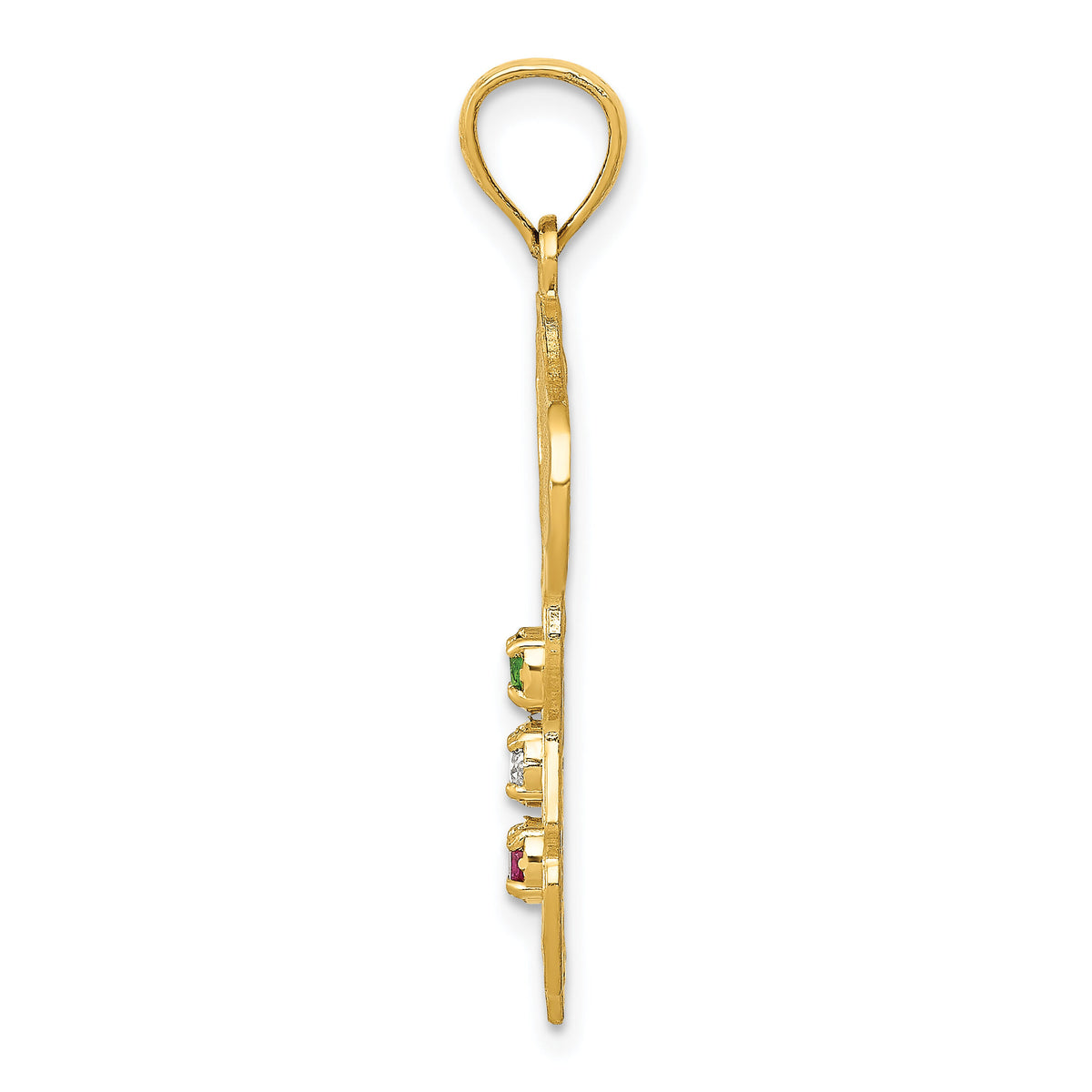 14K Italy w/Emerald, Ruby and CZ Stones Charm-M527