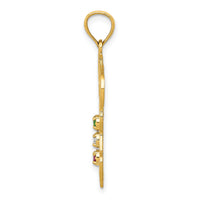 14K Italy w/Emerald, Ruby and CZ Stones Charm-M527