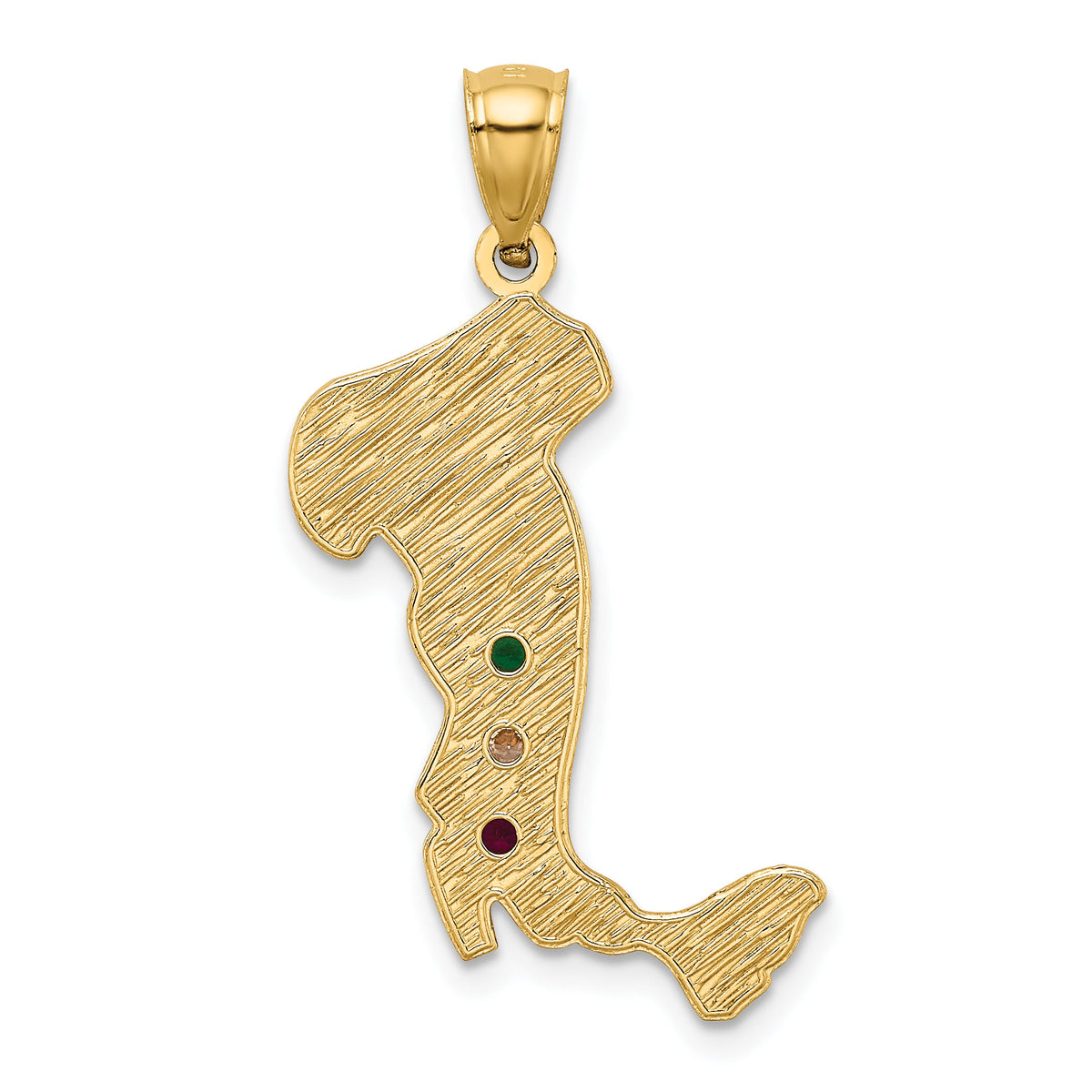 14K Italy w/Emerald, Ruby and CZ Stones Charm-M527