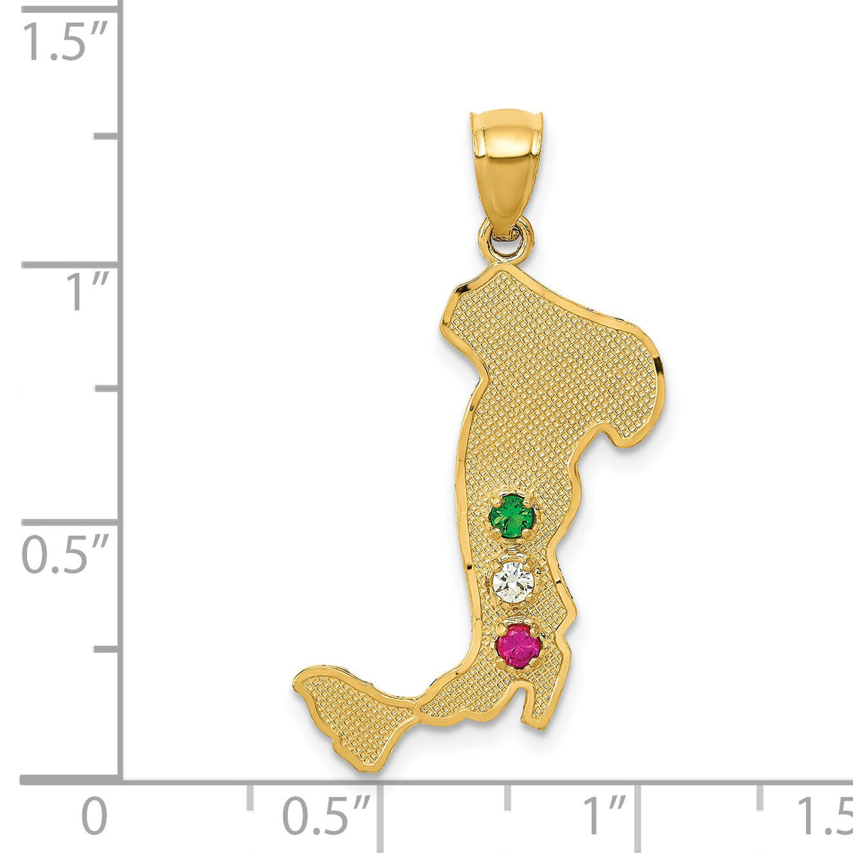 14K Italy w/Emerald, Ruby and CZ Stones Charm-M527