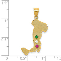 14K Italy w/Emerald, Ruby and CZ Stones Charm-M527