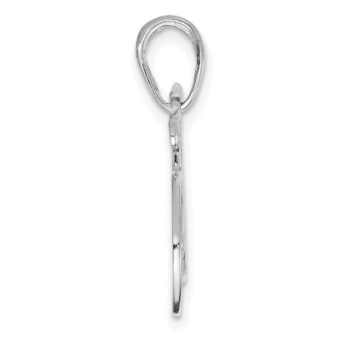 14K White Gold Polished Bicycle Charm-M530W