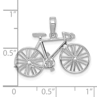 14K White Gold Polished Bicycle Charm-M530W
