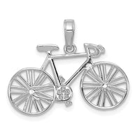 14K White Gold Polished Bicycle Charm-M530W