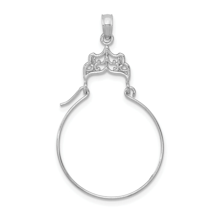 14k White Gold Filigree Charm Holder-M795W