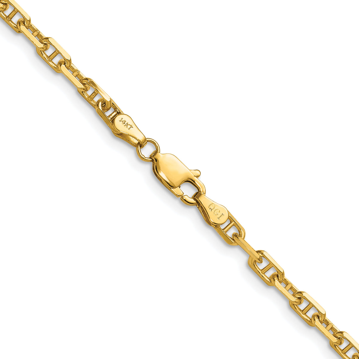 14k 3.5mm D/C Mariner Anchor Chain-MAD100-20
