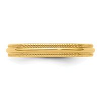14KY 3mm Milgrain Comfort Fit Band-MC030
