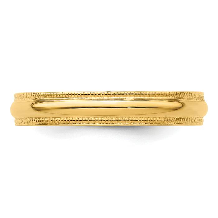 14KY 4mm Milgrain Comfort Fit Band-MC040