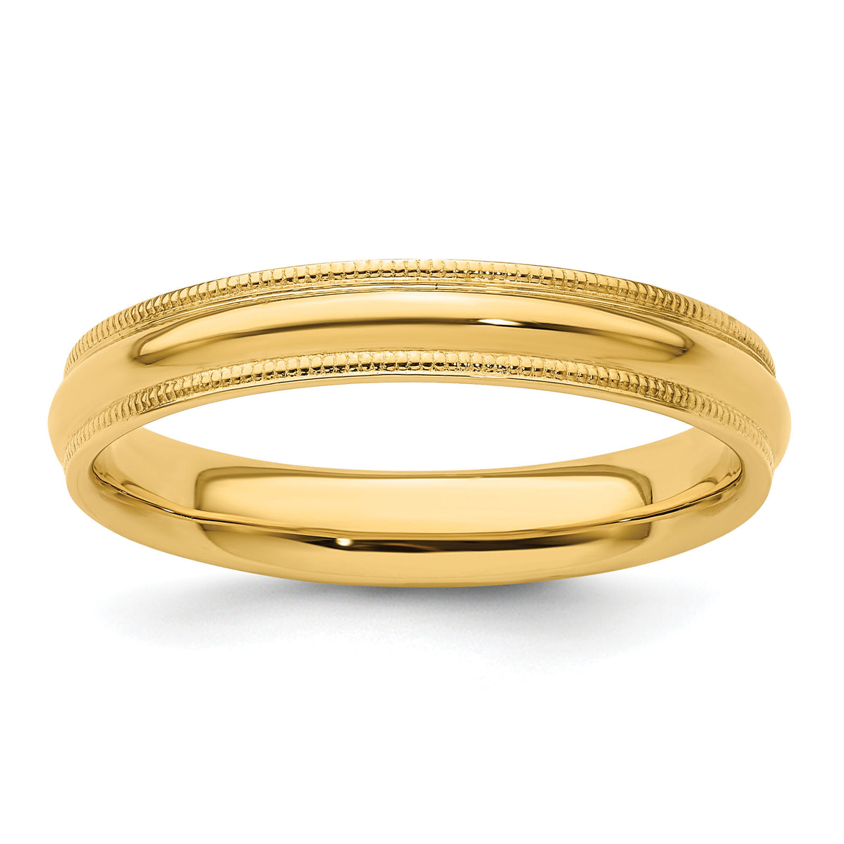 14KY 4mm Milgrain Comfort Fit Band-MC040