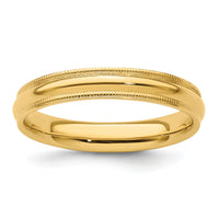 14KY 4mm Milgrain Comfort Fit Band-MC040