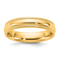 14KY 4.5mm Milgrain Comfort Fit Band-MC045