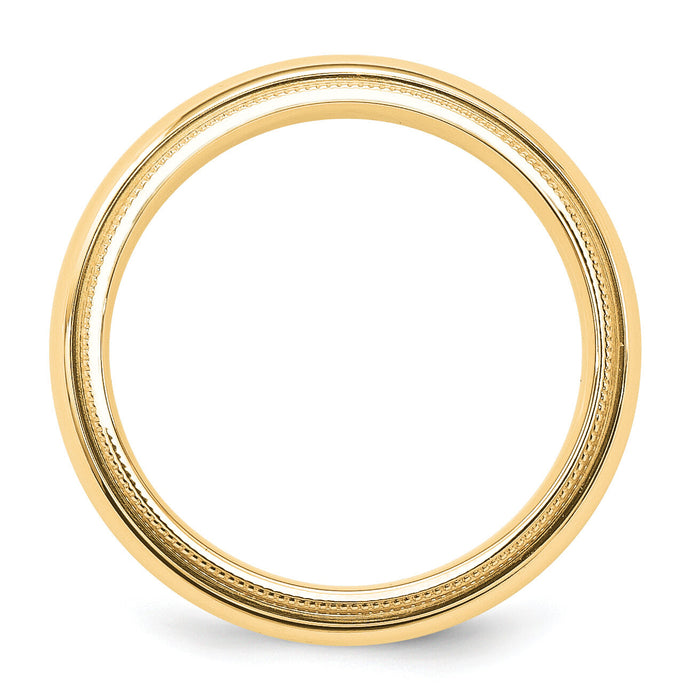 14KY 6mm Milgrain Comfort Fit Band-MC060