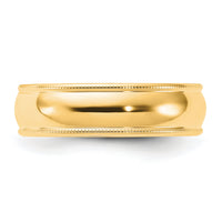 14KY 6mm Milgrain Comfort Fit Band-MC060
