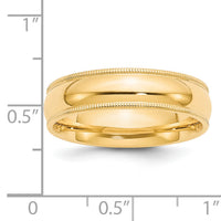14KY 6mm Milgrain Comfort Fit Band-MC060