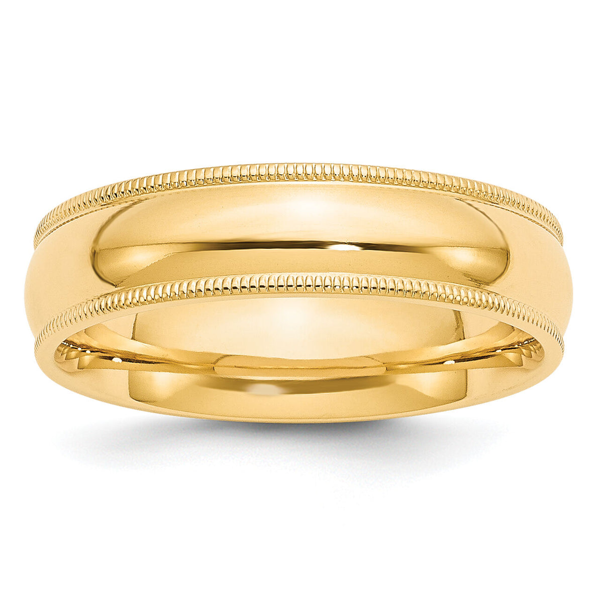 14KY 6mm Milgrain Comfort Fit Band-MC060